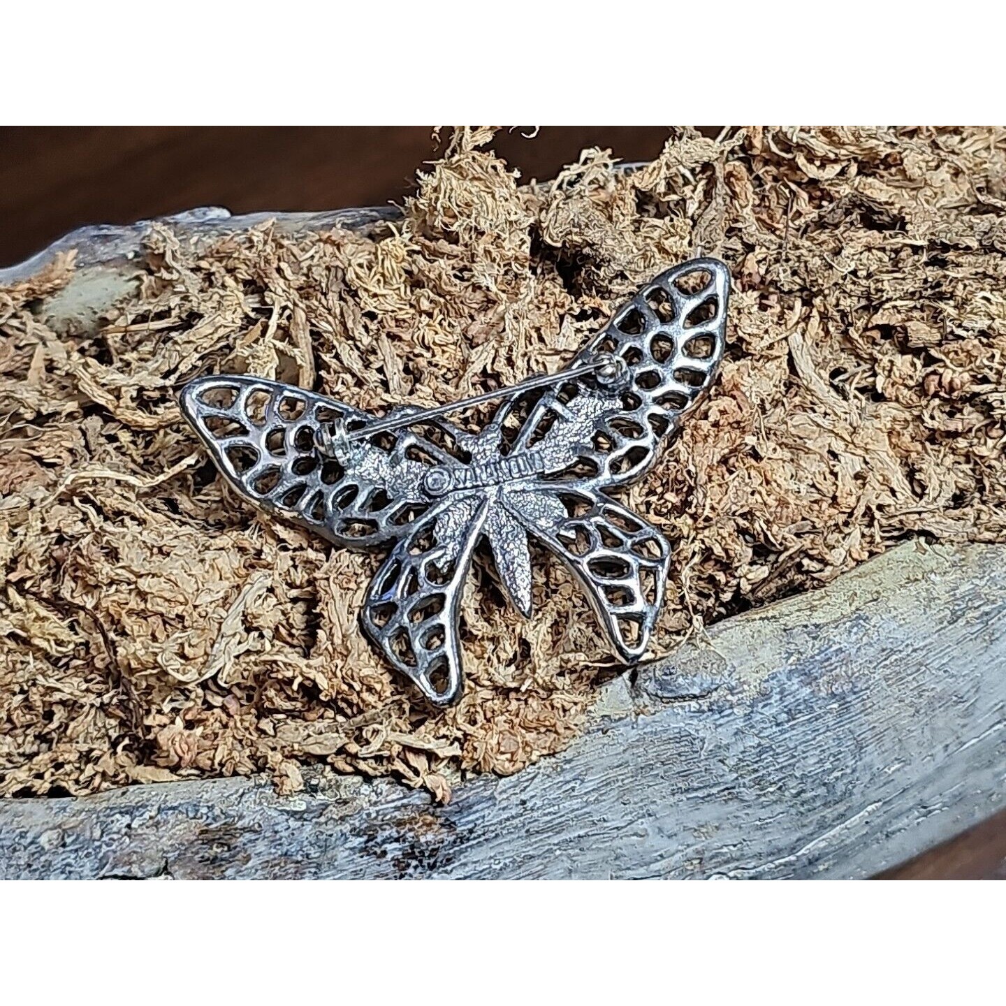 Vintage Sarah Coventry Silver Tone Butterfly Brooch